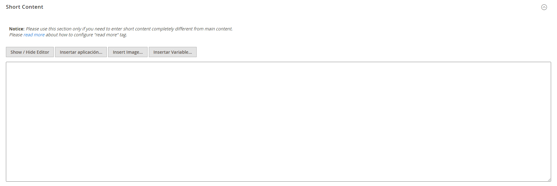 Contenido corto_Magento