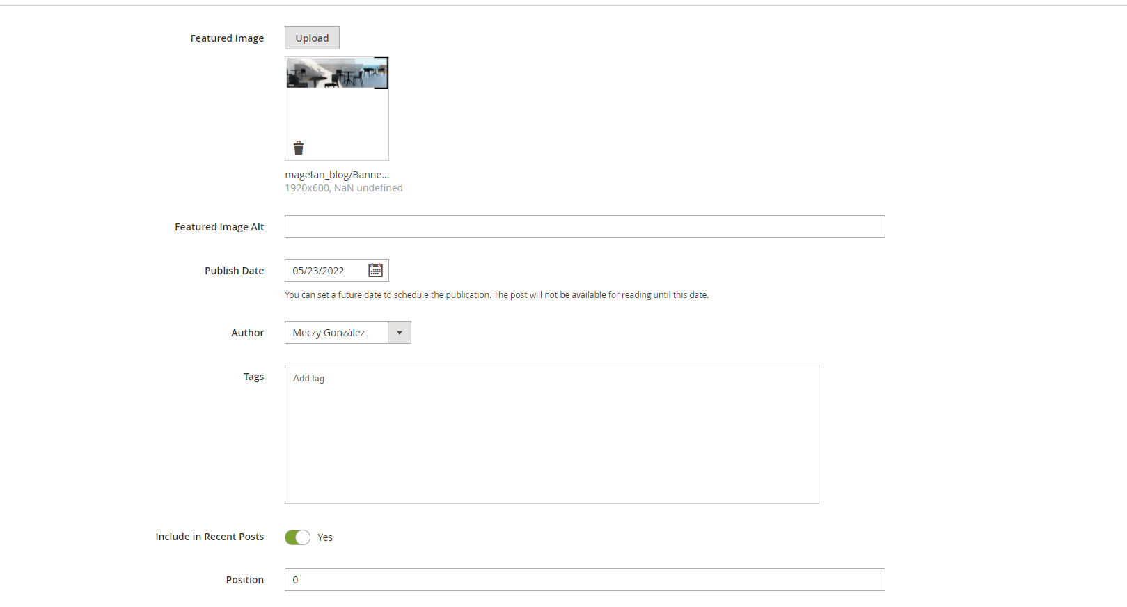 Configuración de blogs_Magento