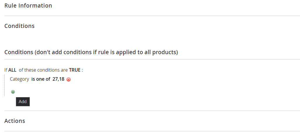 información de regla_Magento