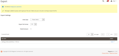 exportación documentos_Adobe Commerce